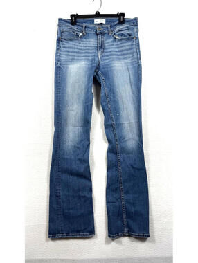 BKE Payton Womens 31x35.5 Mid Rise Boot Cut Denim Jeans Y2K Grunge Flared